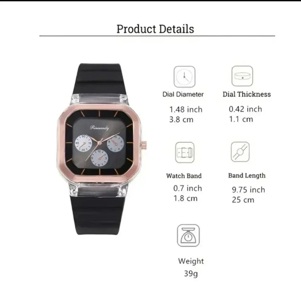 Rubber Strap Silicone Quartz Women's Sport Watch Fancy..NWT.. - Picture 5 of 5